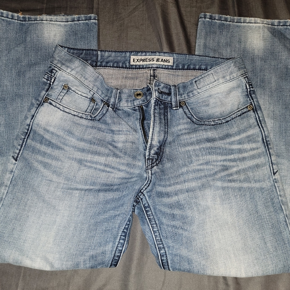 Express Kingston Classic Fit Straight Leg Jeans - Size 32Wx30L